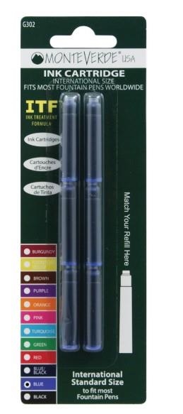 RECANVIS MONTEVERDE PLOMA PACK 6 UNITATS BLAU | 080333970928 | G302BU | Llibreria La Gralla | Librería online de Granollers