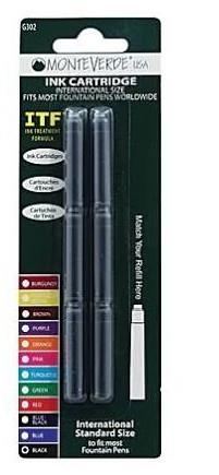 RECANVIS MONTEVERDE PLOMA PACK 6 UNITATS NEGRE | 080333970911 | G302BK | Llibreria La Gralla | Librería online de Granollers