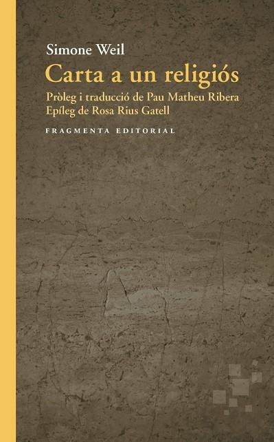 CARTA A UN RELIGIÓS | 9791387548339 | WEIL, SIMONE | Llibreria La Gralla | Llibreria online de Granollers