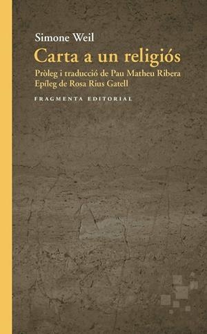 CARTA A UN RELIGIÓS | 9791387548339 | WEIL, SIMONE | Llibreria La Gralla | Llibreria online de Granollers