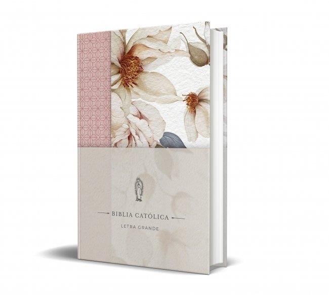 LA BIBLIA CATÓLICA: EDICIÓN LETRA GRANDE. TAPA DURA, TELA ROSADA CON FLORES | 9798890985309 | VVAA | Llibreria La Gralla | Librería online de Granollers