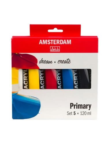 SET ACRILIC AMSTERDAM PRIMARIS 120ML | 8712079468323 | 17791905 | Llibreria La Gralla | Librería online de Granollers