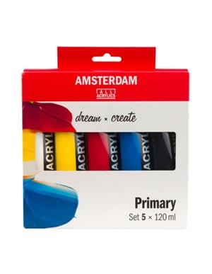 SET ACRILIC AMSTERDAM PRIMARIS 120ML | 8712079468323 | 17791905 | Llibreria La Gralla | Librería online de Granollers