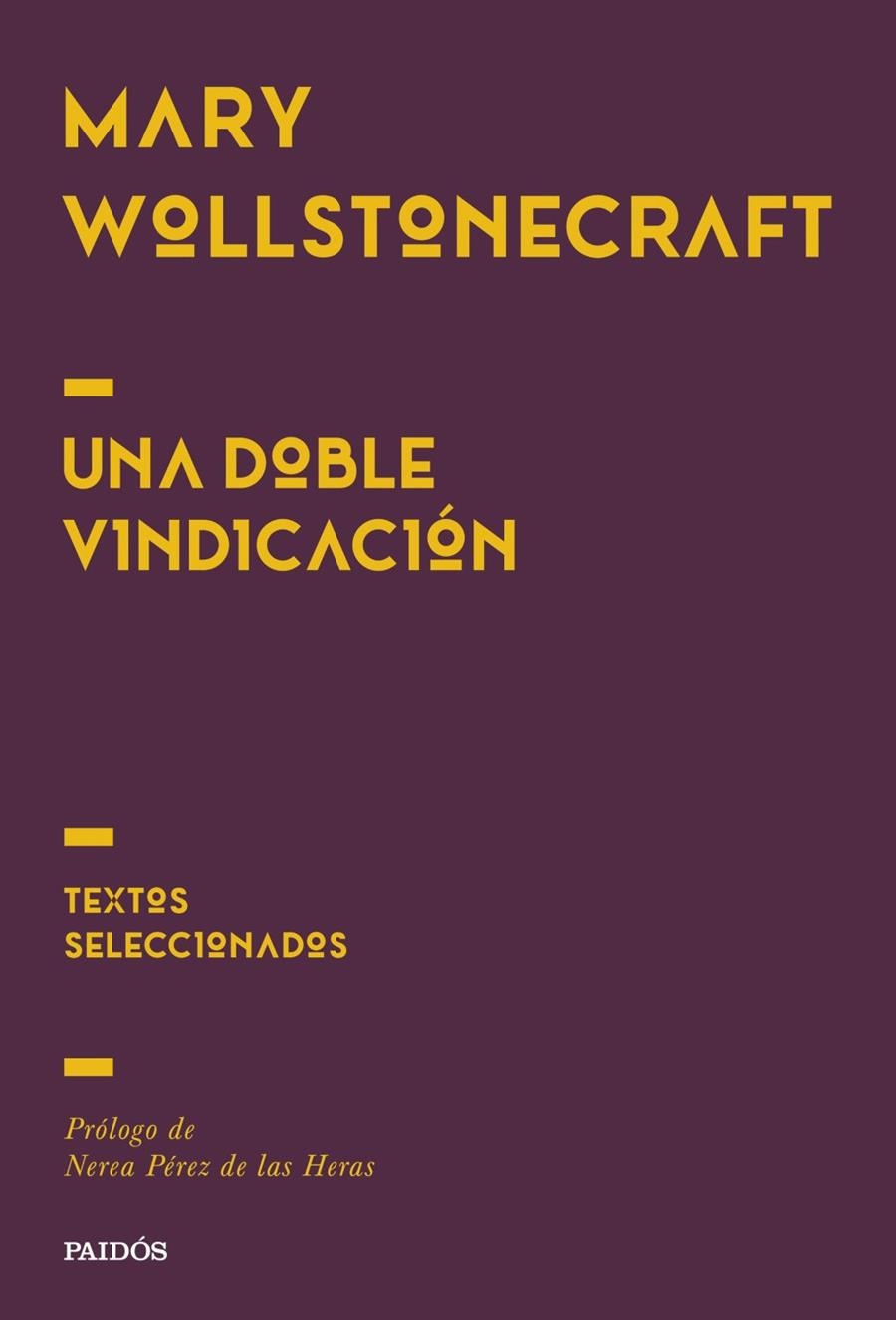 UNA DOBLE VINDICACIÓN | 9788449345791 | WOLLSTONECRAFT, MARY | Llibreria La Gralla | Librería online de Granollers