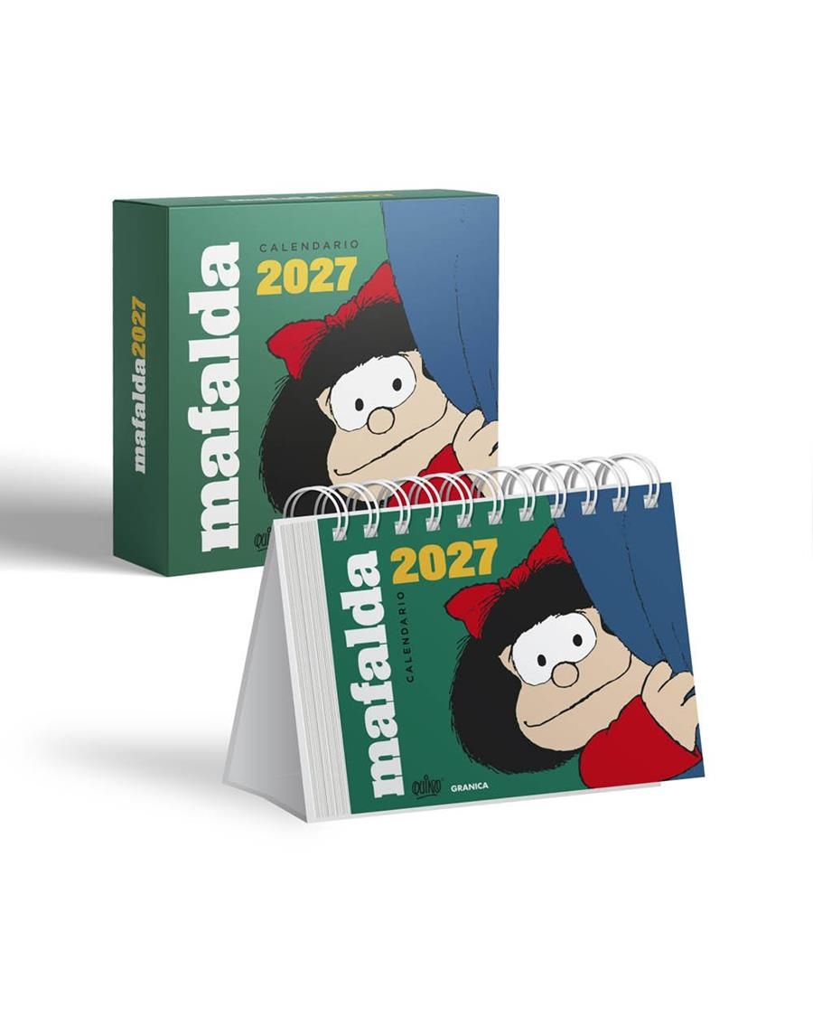 MAFALDA 2027 CALENDARIO DE ESCRITORIO VERDE CON CAJA | 9786316693938 | QUINO | Llibreria La Gralla | Librería online de Granollers
