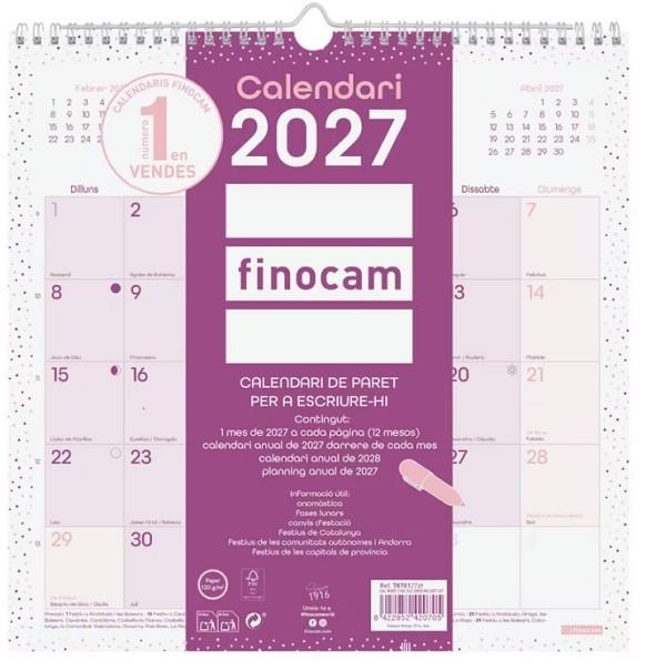 CALENDARI 2027 FINOCAM PARET CHIC ESCRIURE | 8422952420705 | 787012727 | Llibreria La Gralla | Llibreria online de Granollers