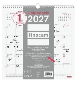 CALENDARI 2027 FINOCAM PARET CHIC ESCRIURE BLANC | 8422952420682 | 787017327 | Llibreria La Gralla | Llibreria online de Granollers