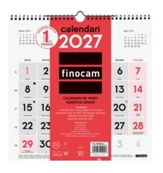 CALENDARI 2027 FINOCAM PARET NUMEROS GRANS | 8422952420927 | 780580027 | Llibreria La Gralla | Llibreria online de Granollers