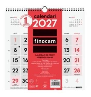 CALENDARI 2027 FINOCAM PARET NUMEROS GRANS | 8422952420927 | 780580027 | Llibreria La Gralla | Llibreria online de Granollers