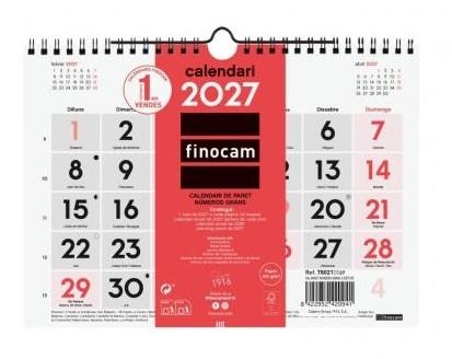 CALENDARI 2027 FINOCAM S PARET NUMEROS GRANS | 8422952420941 | 780210027 | Llibreria La Gralla | Llibreria online de Granollers
