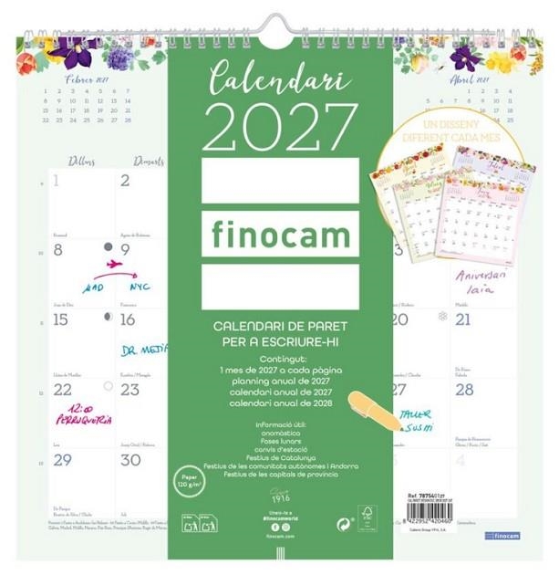 CALENDARI 2027 FINOCAM PARET DESIGN ESCRIURE | 8422952420460 | 787540127 | Llibreria La Gralla | Llibreria online de Granollers