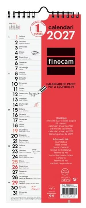 CALENDARI 2027 FINOCAM M PARET LLARG ESCRIURE | 8422952424185 | 782090027 | Llibreria La Gralla | Llibreria online de Granollers