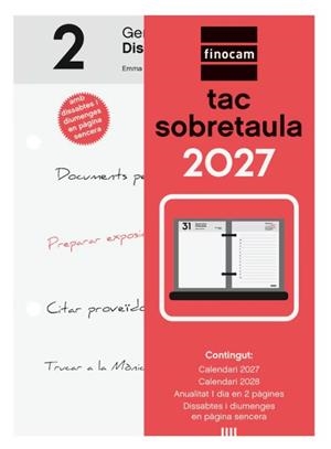 CALENDARI 2027 FINOCAM TAC SOBRETAULA | 8422952424055 | 780290027 | Llibreria La Gralla | Librería online de Granollers