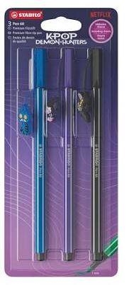 SET RETOLADOR STABILO PEN 68 KPOP DEMON HUNTERS 3 UN BLAU LILA NEGRE | 4006381632508 | 6803-1-2 | Llibreria La Gralla | Llibreria online de Granollers