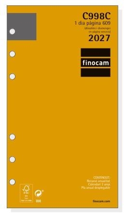 RECANVI AGENDA 2027 C998C 609 DP CAT | 8422952430582 | 201420027 | Llibreria La Gralla | Llibreria online de Granollers