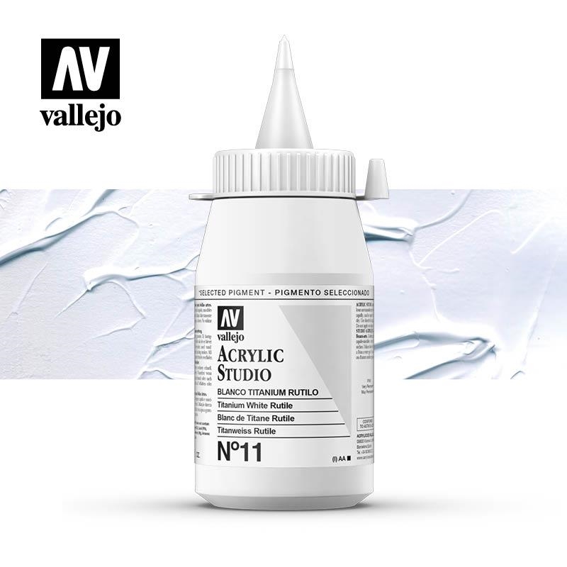 ACRÍLIC STUDIO VALLEJO 500ML 11 BLANC TITANI | 8429551230117 | 23011 | Llibreria La Gralla | Librería online de Granollers