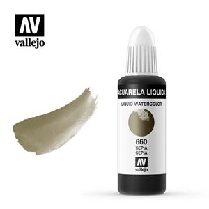AQUAREL. LÍQUIDA VALLEJO 32ML 660-SIPIA | VAL336604 | 336604 | Llibreria La Gralla | Librería online de Granollers