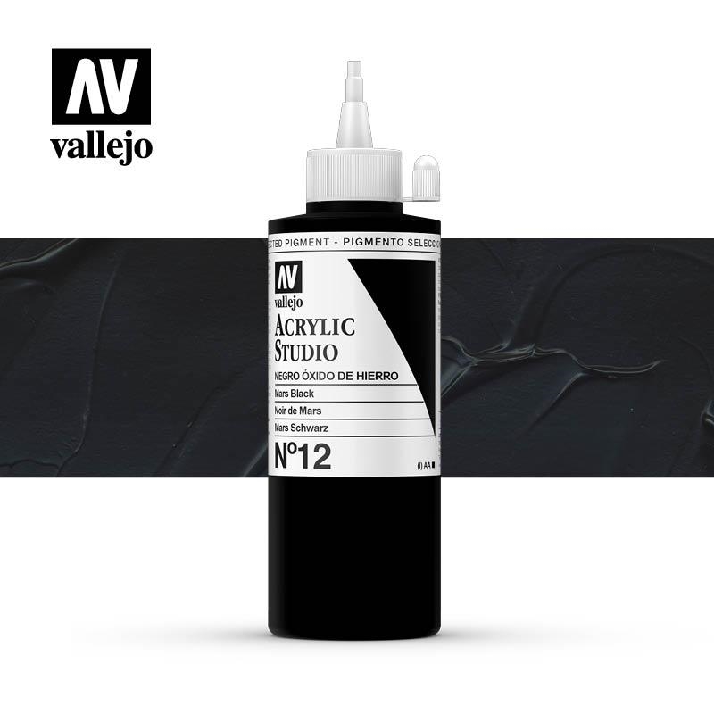 ACRILIC STUDIO VALLEJO 200ML 12-NEGRE | VAL220125 | 220125 | Llibreria La Gralla | Llibreria online de Granollers