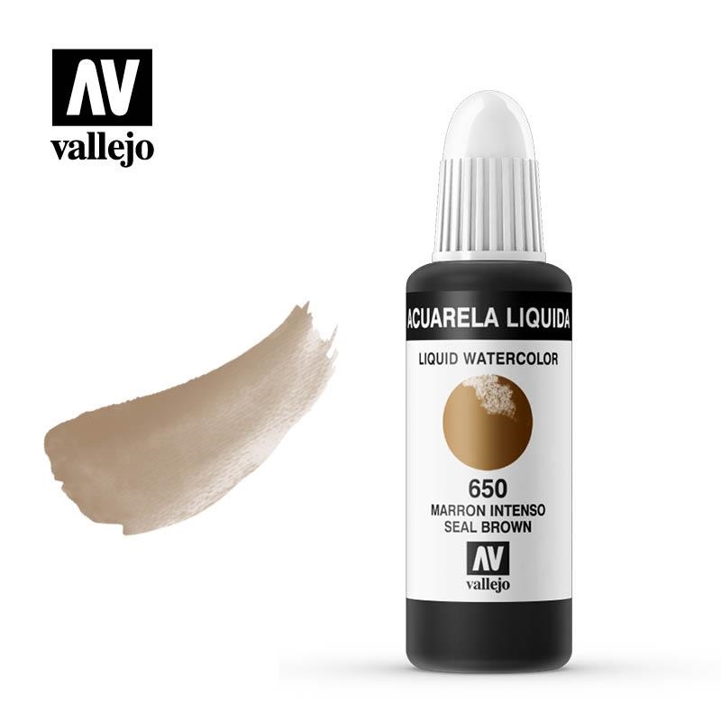 AQUAREL. LÍQUIDA VALLEJO 32ML 650-MARRÓ INTENS | VAL336505 | 336505 | Llibreria La Gralla | Librería online de Granollers